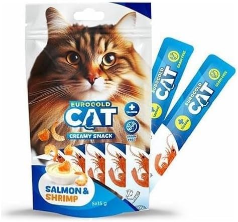EuroGold Cat Sıvı Kedi Ödülü Somon-Karides 5x15 gr