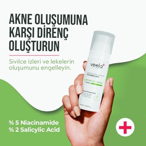 Veela AC Control Cream – Akneli Ciltler İçin Onarıcı Krem |%2 Salisilik Asit &%5 Niasinamid | Sivilce ve Leke Karşıtı Etkili Bakım