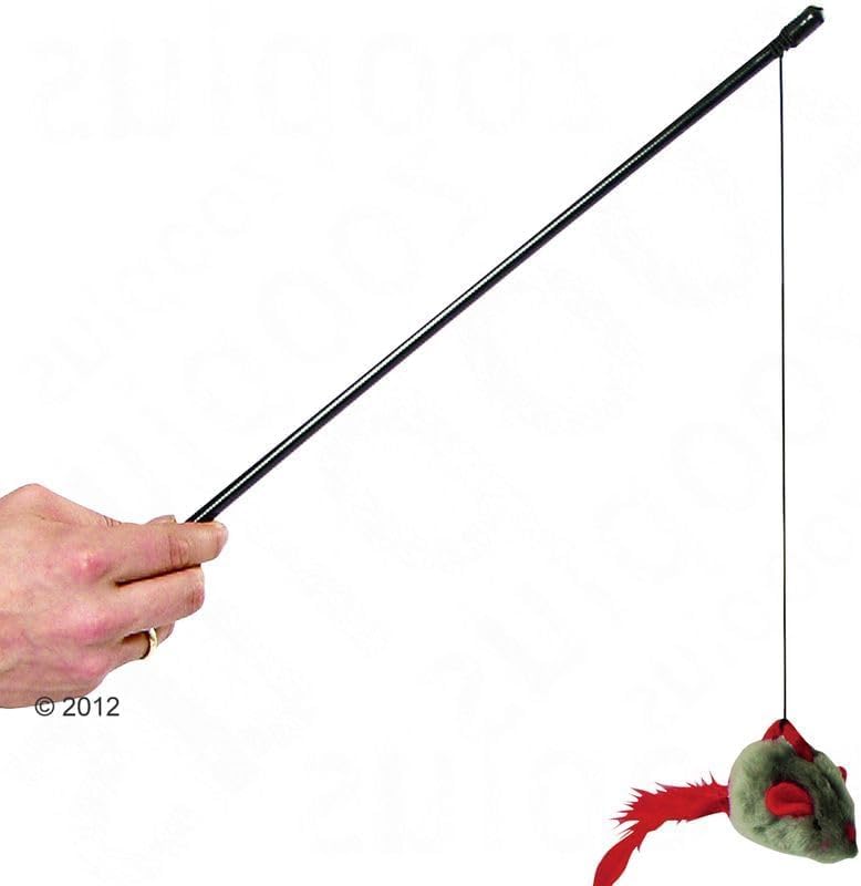 Peluş Hayvan Figürlü Sesli Kedi Oltası Oyuncağı - Eğlenceli ve Hareketli Peluş Kedi Oyuncağı, Ses Çıkaran Figürlü Kedi Oltası ile Kedinizin Av İçgüdüsünü Destekleyen İnteraktif Oyun