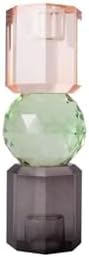 Kristal Mum Tutucu, Şeftali, Yeşil, Füme, 16,5X6 Cm