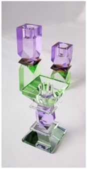 Kristal Mum Tutucu, Menekşe, Açık Kahverengi, Nane, 16X4X4 Cm
