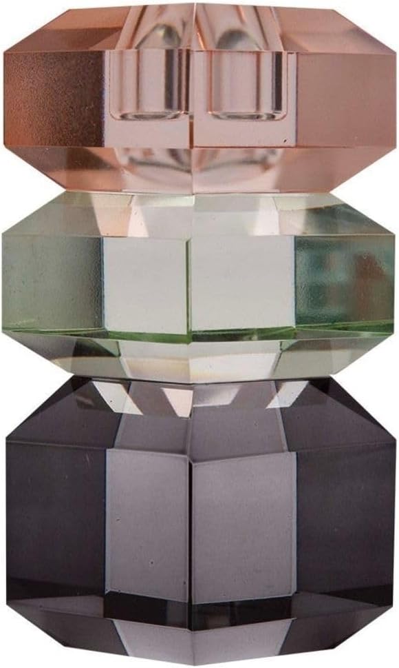 Alternative view of Kristal Mum Tutucu, Şeftali/Yeşil/Füme, 6X6X13 Cm