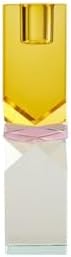 Kristal Mum Tutucu, Sarı/Pembe/Açık Nane, 16X4X4 Cm