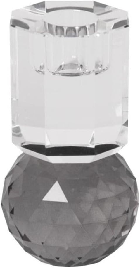 Kristal Mum Tutucu, Gri/Açık, 10,5X6X6 Cm