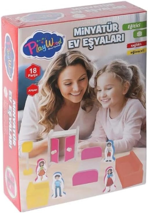 Ahşap Minyatür Ev Eşyaları Seti ONY407