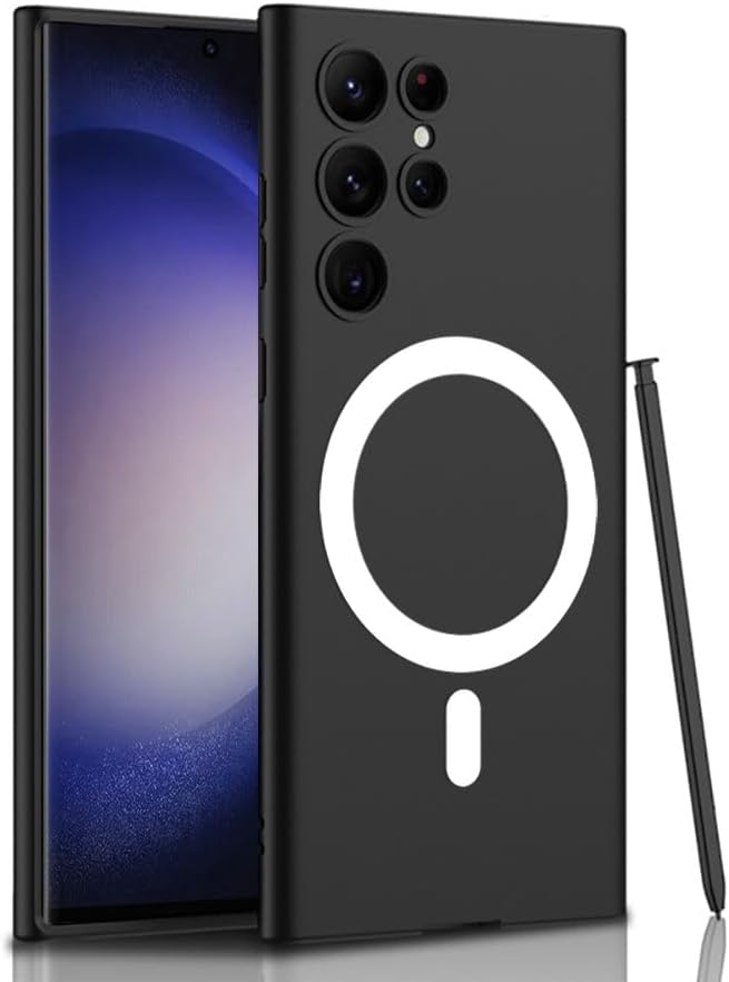Alternative view of ZORE Galaxy İle Uyumlu S23 Ultra Kılıf Şarj Özellikli Kıpta Silikon Kapak Siyah