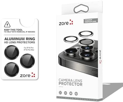 Alternative view of ZORE İle Uyumlu 16 Pro 16 Pro Max CL-12 Premium Safir Parmak İzi Bırakmayan Anti-Reflective Kamera Lens Koruy Siyah