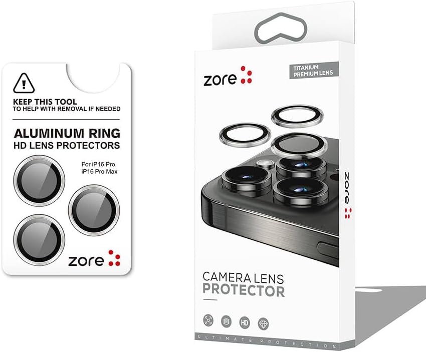 ZORE İle Uyumlu 16 Pro 16 Pro Max CL-12 Premium Safir Parmak İzi Bırakmayan Anti-Reflective Kamera Lens Koruy Gümüş