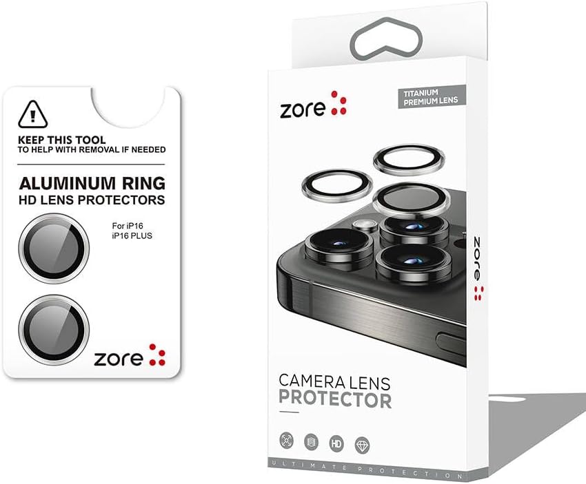 Alternative view of ZORE İle Uyumlu 16 16 Plus CL-12 Premium Safir Parmak İzi Bırakmayan Anti-Reflective Kamera Lens Koruyucu Gümüş