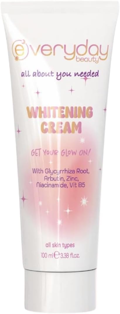Beauty Whitening Cream Beyazlatıcı Etkili, Nemlendirici, Leke Karşıtı Cilt ve Vücut Bakım Kremi 100ml (Arbutin Niacinamide Panthenol) Aydınlatıcı Etki, Tüm Ciltler için