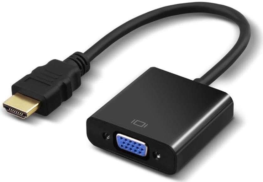 8744 Dijital HDMI to VGA Görüntü Çevirici Aparat Siyah HDMI Çıkışlı Bilgisayarların Görüntüsünü VGA Girişli Monitör, Projeksiyon vb Görüntü Cihazlarına Aktarır, Çevirir.