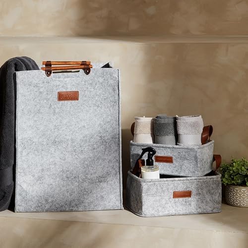 Dodie Keçe Çamaşır Sepeti Açık Gri 29.5x37.5x52.5