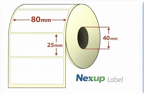 Alternative view of 80x25 mm Termal Etiket, Barkod/Adres/Kargo Termal Etiketleri, Zebra ve Diğer Yazıcılarla Uyumlu