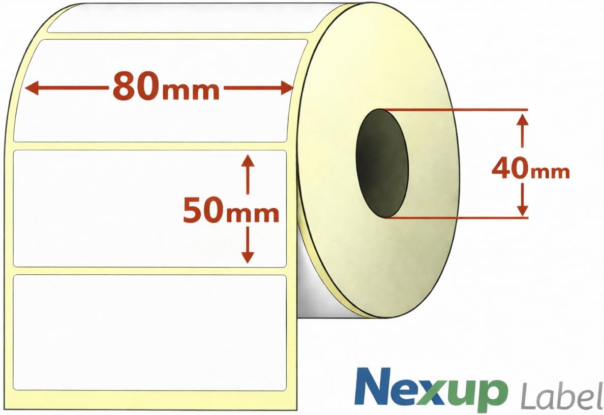 Alternative view of 80x50 mm Termal Etiket, Barkod/Adres/Kargo Termal Etiketleri, Zebra ve Diğer Yazıcılarla Uyumlu