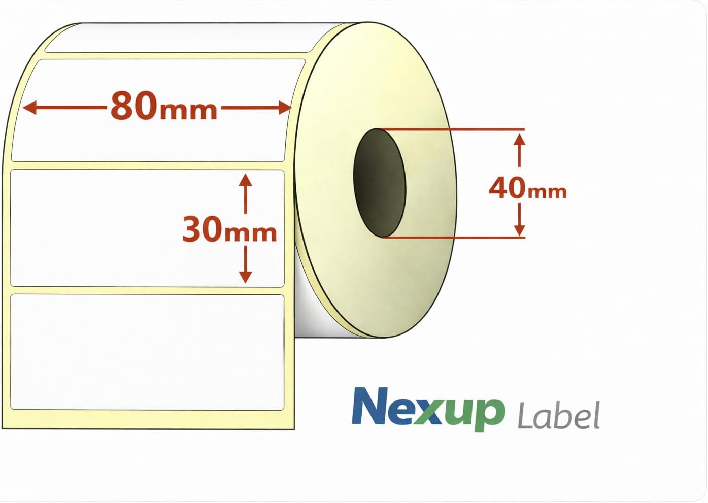 Alternative view of 80x30 mm Termal Etiket, Barkod/Adres/Kargo Termal Etiketleri, Zebra ve Diğer Yazıcılarla Uyumlu