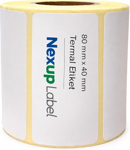Alternative view of 80x40 mm Termal Etiket, Barkod/Adres/Kargo Termal Etiketleri, Zebra ve Diğer Yazıcılarla Uyumlu