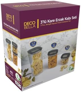 3 'lü Kare Erzak Kabı Seti