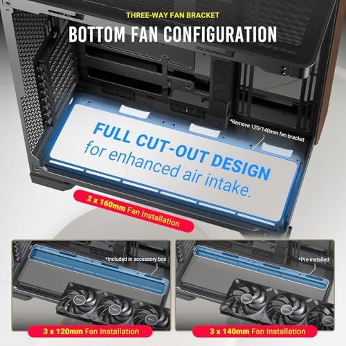 Antec C8 Curve, Fanlar Dahil Değil, Ahşap Ön Panel, Süper Geniş Açı Tek Kavisli Cam, Çift Odacıklı Düzen, Tip-C, 360mm Radyatör Desteği, Tam Kule E-ATX PC Kasası