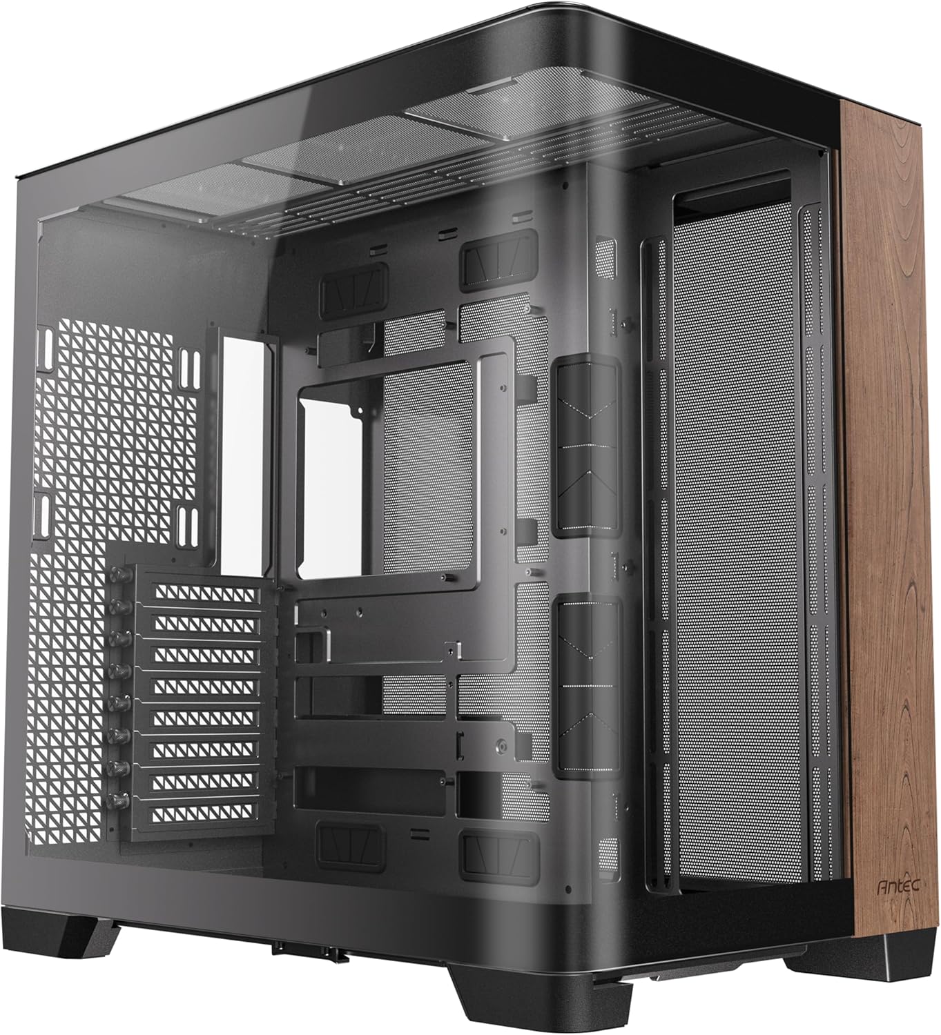Alternative view of Antec C8 Curve, Fanlar Dahil Değil, Ahşap Ön Panel, Süper Geniş Açı Tek Kavisli Cam, Çift Odacıklı Düzen, Tip-C, 360mm Radyatör Desteği, Tam Kule E-ATX PC Kasası