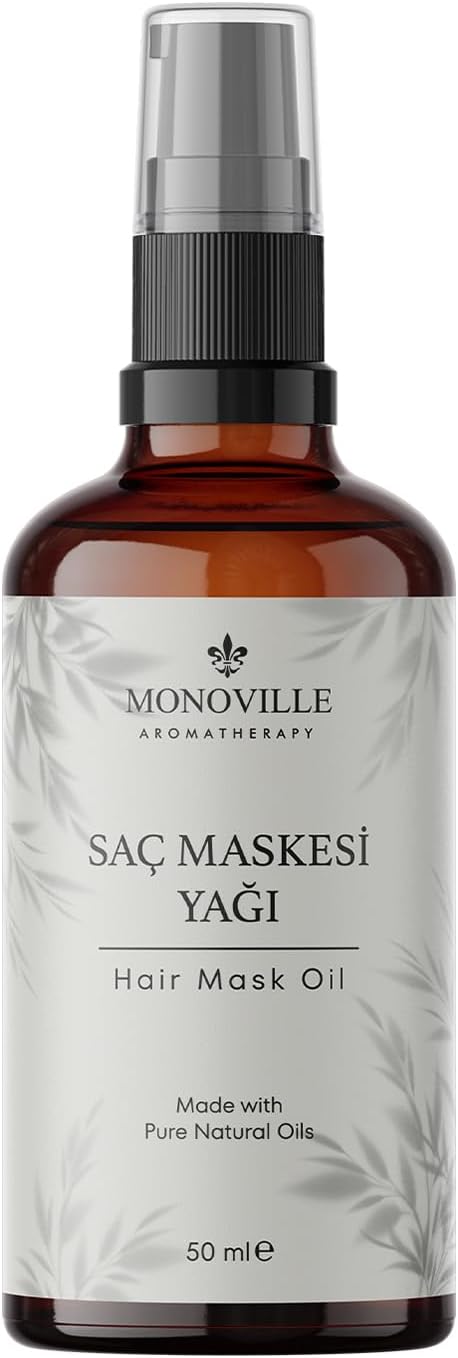 Monoville Saç Maskesi Yağı 50 ml Cam Şişede%100 Saf ve Doğal (Hair Mask Oil)