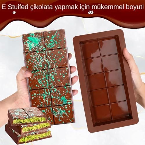 Alternative view of Çikolatası Kalıbı, Silikon Çikolata Kalıbı, Kadayıflı ve Çıtır Çikolatalar için Kolay Çıkarma Kalıp, Esnek ve Dayanıklı Mutfak Aksesuarı (1 Adet)