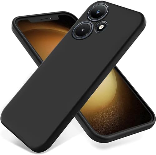 for İnfinix Hot 30 ile uyumlu darbe emici esnek silikon siyah lansman cep telefonu kılıf (İnfinix Hot 30)