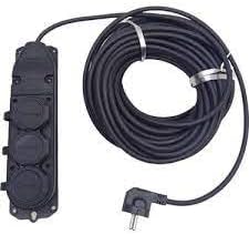 Alternative view of SİYAH RENK TOPRAKLI KAUÇUK SEYYAR ELEKTRİK KABLOSU CCA 3 X 1,5 mm 20 mt 3 LÜ PRİZ