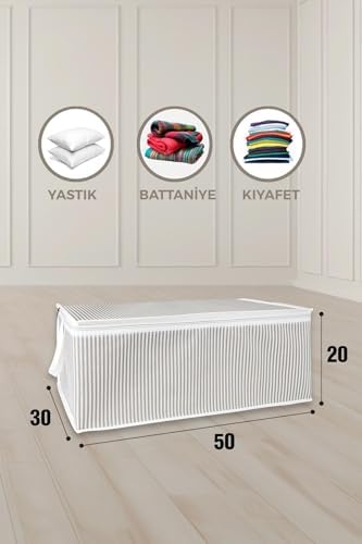 Pazar Kapısı Altı Düzenleyici Kumaş Hurç (50 x 30 x 20) (5 Adet Gri)