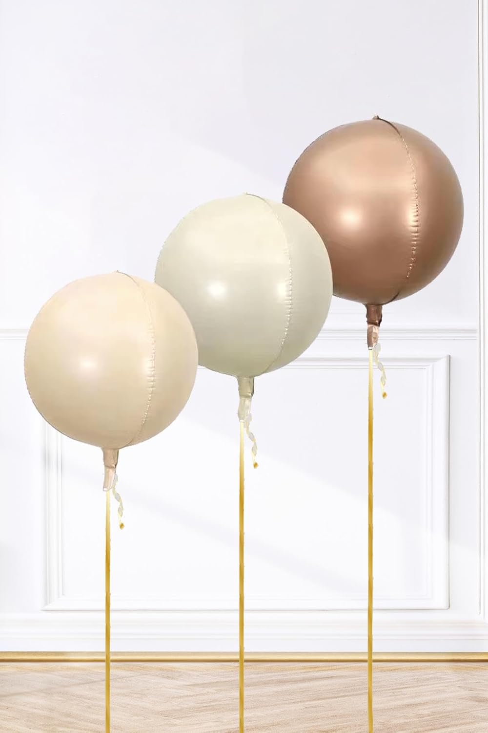 Alternative view of P.E.K. Retro Küre Folyo Balonlar Seti 3lü Retro Renk Büyük Küre Şekilli Folyo Balon Paketi