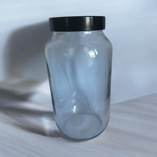 Alternative view of 1500 cc Siyah Kapaklı Cam Kavanoz – Geniş Ağızlı, Dayanıklı, Hava Geçirmez Kapaklı Saklama Kavanozu