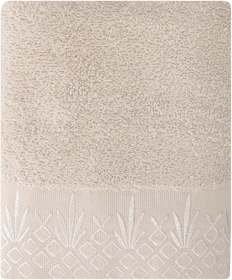 Sty Barra Gri Nakışlı Havlu 50X90