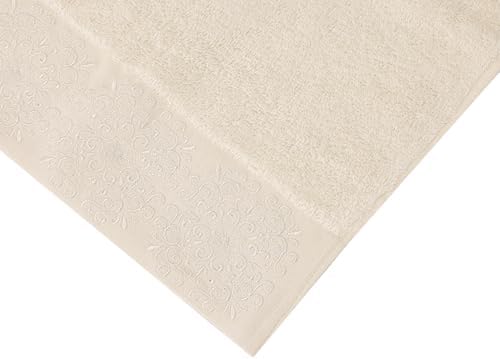 Sty Sabre Nakışlı Krem Havlu 50X90