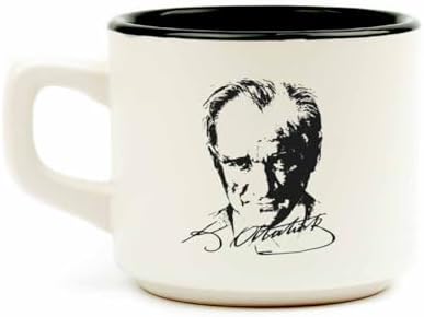 PALTO TASARIM Atatürk Portre Beyaz Kupa - Hediye Seramik Kupa