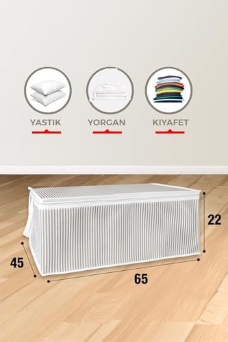 Pazar Kapısı Altı Düzenleyici Kumaş Hurç Büyük Boy Organizer (65 x 45 x 22) (1 Adet Gri Büyük Boy)