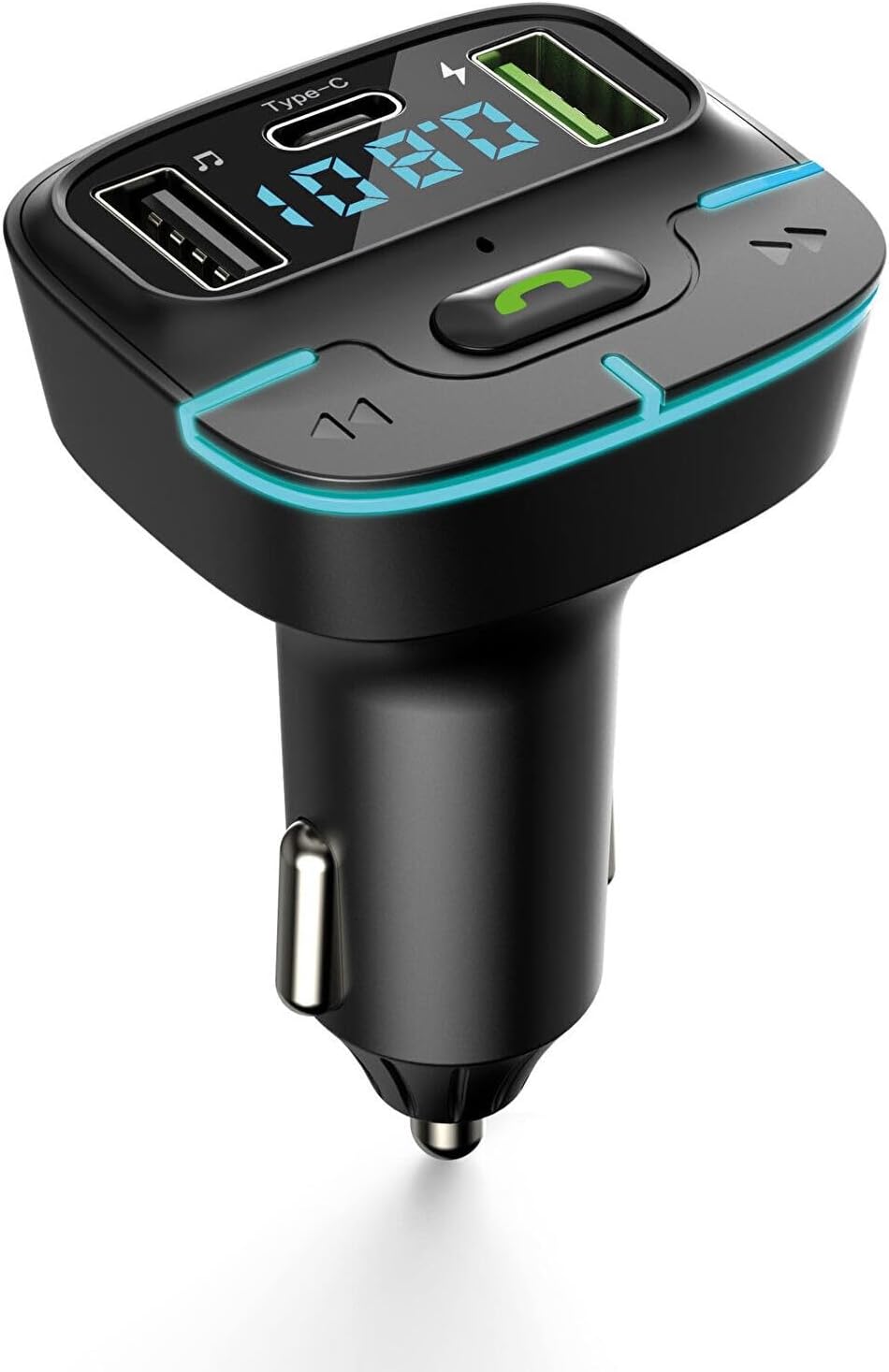 F9 Araç Fm Transmitter 5.3 Bluetooth Araç Kiti Usb Type-C Hızlı Şarj Çıkışlı Çakmaklık Girişli (F9)