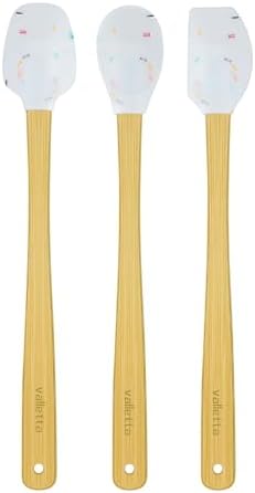 Alternative view of Valletta 3'Lü Beyaz Renkli Noktalı Bambu Silikon Spatula Seti Uzun 26 Cm Vlt1518