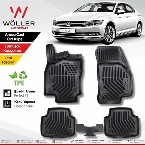 Wöller Passat B8.5 B8 Paspas 2015 2023 Arası Uyumlu 3d Havuzlu Paspas