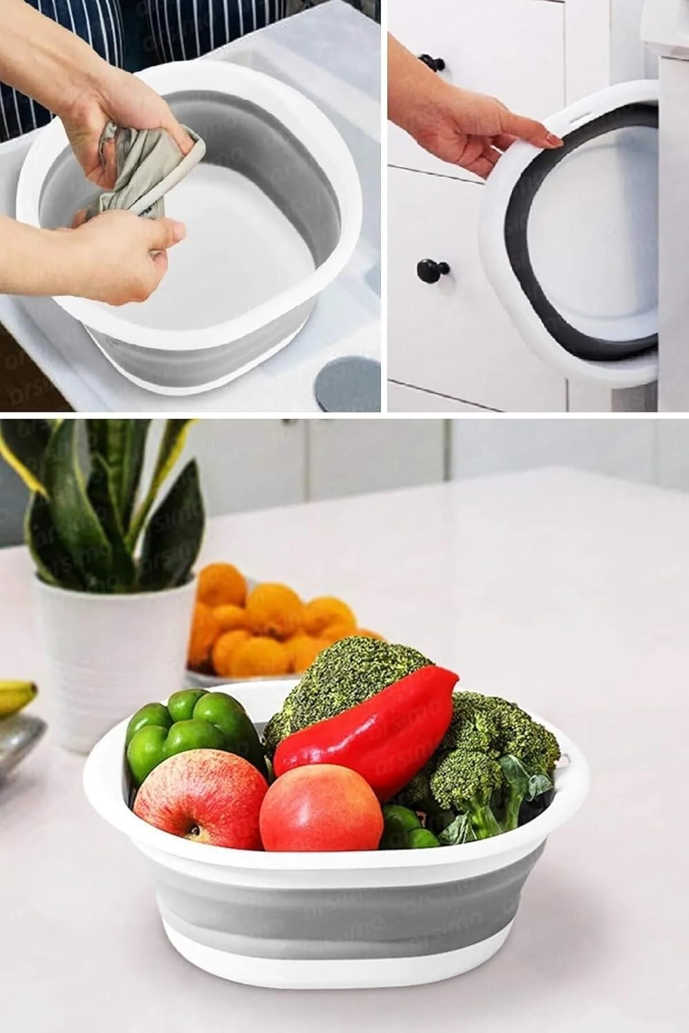 Alternative view of Katlanabilir Badya Leğen, 2,7 Litre, Taşınabilir, Yer Kaplamayan Çok Amaçlı Mutfak Banyo Badya