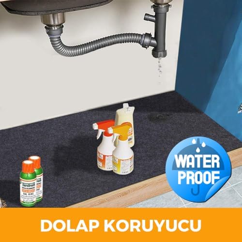 Alternative view of Lavabo Altı Matı Sıvı Geçirmez Kaymaz Taban Evye Dolap Paspası 60x76 cm
