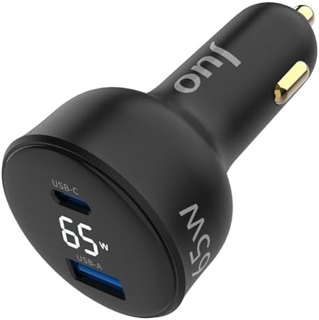 65W Led Ekranlı Type-C + USB-A Araç Şarj Aleti & & Notebook Araç içi Şarj Cihazı