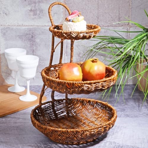 Kosova Wicker 3 Katlı Sunumluk