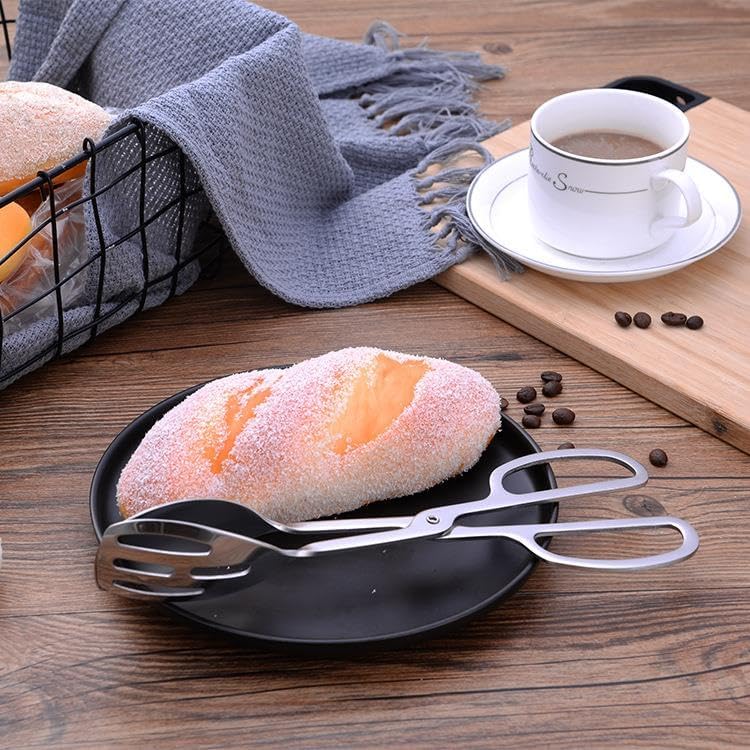 Paslanmaz Çelik Maşa Servis Maşası Büfe Barbekü Tatlı Et Ekmek Kek Sebze Maşası Gümüş