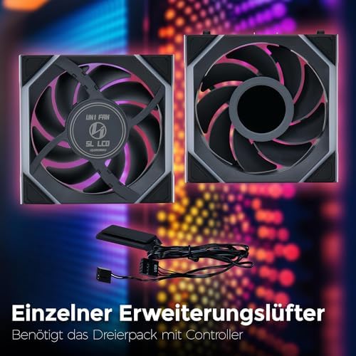 Li UNI FAN REVERSE SL WIRELESS LCD 1x120mm Siyah Kasa Fanı (G99.12RSLLCD1W1B.00)