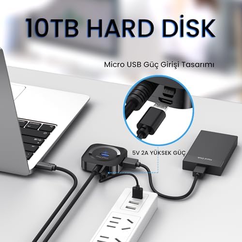 Alternative view of 4 Portlu Type-C to USB 3.0 Çoklayıcı Hub