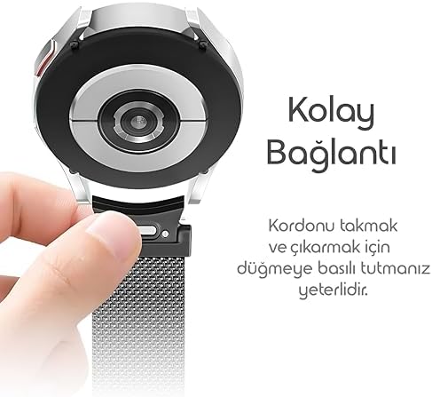 Alternative view of One Click 20mm Metal Hasır Kordon ile Uyumlu Galaxy FE/7/6/5/4 Serisi İçin Manyetik Tasarım Kayış (40mm/44mm) 6/4 (47/43/42mm) ve 5 Pro 45mm Uyumlu