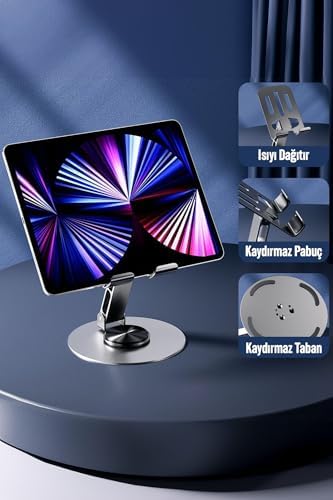 Alternative view of Telefon Tutucu Masaüstü Telefon Tablet Standı Yüksek Kalite Metal Katlanabilir 360 Dönen Ayarlı S013