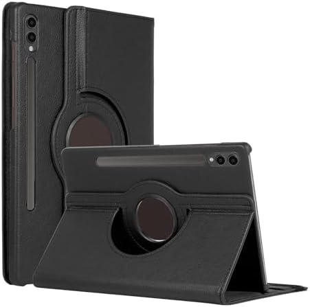 Galaxy Tab S10 Plus X820 Kılıf 360 Rotating Stand Deri Siyah [Galaxy Tab S10 Plus X820 ile Uyumlu Kılıf - Siyah]