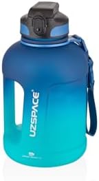 Alternative view of 1700ml Çift Renk Pipetli Taşıma Askılı Kulplu Softtouch Motivasyon Su Matarası SM-3067-TURKUAZMAVİ