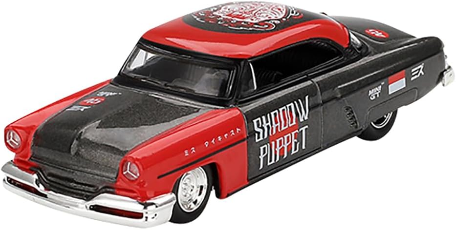 Alternative view of 1:64 Mini Gt x Mizu Lincoln Hot Rod 1954 Shadow Puppet Diecast Model Araba
