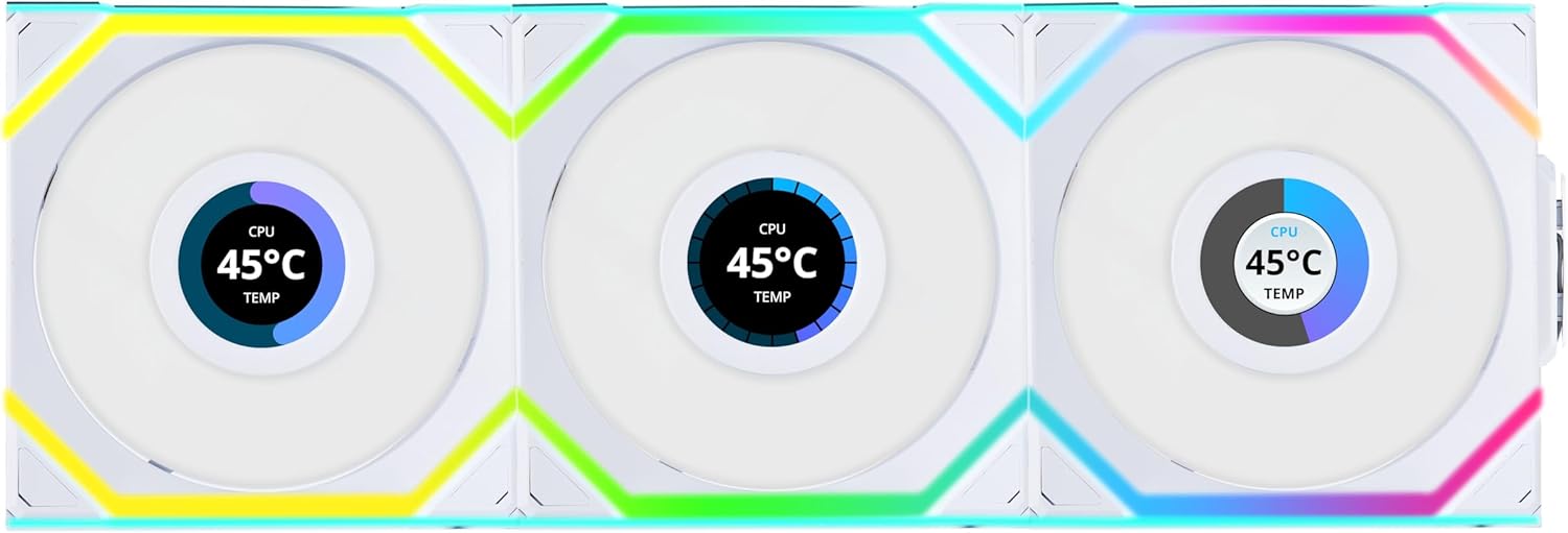 Alternative view of Li UNI FAN SL WIRELESS LCD 3x120mm Beyaz Kasa Fanı (G99.12SLLCD1W3W.00)